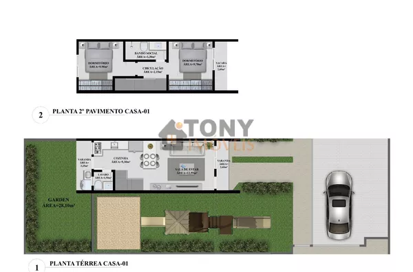 SOBRADO 2 QUARTOS - CONDOMÍNIO FECHADO- PRÓXIMO DA ARENA PETRY