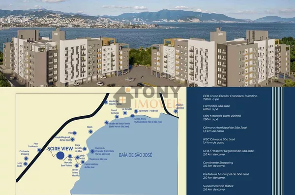 APARTAMENTO 3 QUARTOS  PRÓXIMO DA BEIRA MAR DE SÃO JOSÉ