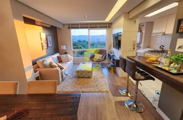 Ótimo apto MOBILIADO, vista espetacular, 70m priv, 2 dorm, suite, churrasqueira, vaga coberta e infra!