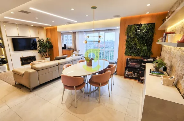 Espetacular apto totalmente MOBILIADO, 148m priv, lareira, lavabo, churrasqueira, sacada, 3 suites, e 2 vagas e infra completa!