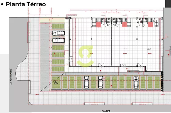 Loja luxuosa de esquina, alto padrão, mais de 1000m², 20 vagas, fachada de vidro, na Av. João Wallig em Porto Alegre.