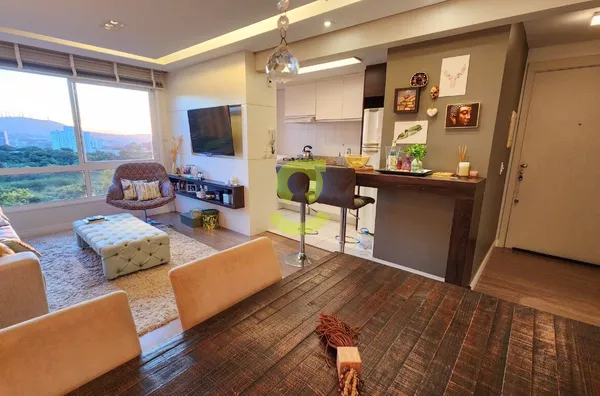 Ótimo apto MOBILIADO, vista espetacular, 70m priv, 2 dorm, suite, churrasqueira, vaga coberta e infra!