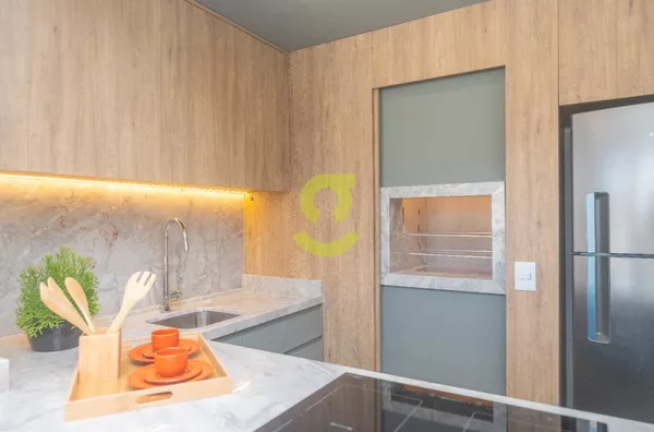 Studio 36m², vaga, churrasqueira, infra completa. Anita Residence.