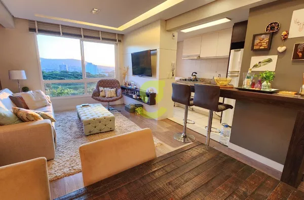 Ótimo apto MOBILIADO, vista espetacular, 70m priv, 2 dorm, suite, churrasqueira, vaga coberta e infra!