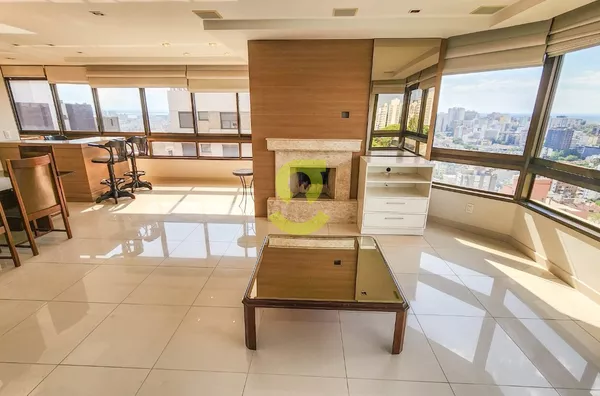 Espetacular Apto MOBILIADO, um por andar, 195m, andar alto, lareira, churrasqueira, 3 suites, 4 vagas!