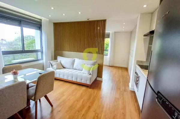 Excelente loft MOBILIADO, 42m, 1 dorm, 1 vaga c/ manobrista e infra completa!