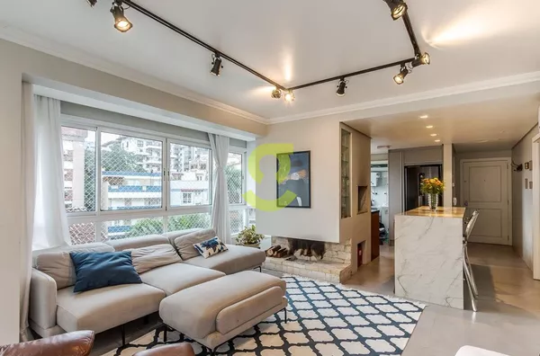 Apartamento de Luxo Mobiliado, 84m², 2 suites, 3 banhei, reformado, lareira, Bela Vista, Porto Alegre.