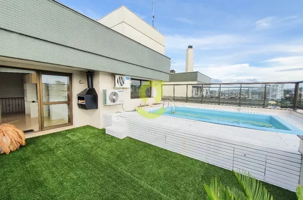 Espetacular cobertura duplex, 280m, lareira, churrasqueira, piscina, 4 dorm, 2 suites , 3 vagas e infra!