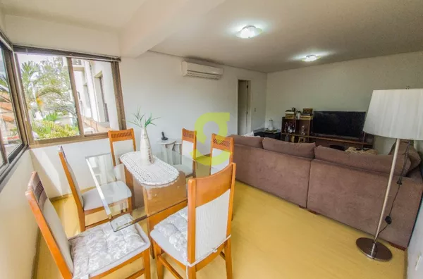 Apto semi mobiliado, living c/ ar condicionado, churrasqueira, 3 dorm, suite 1 vaga!