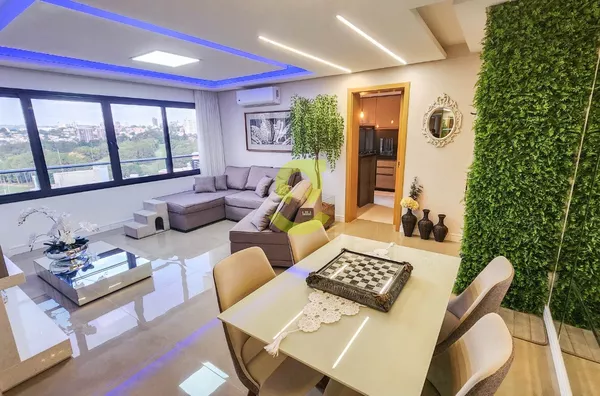 Espetacular apto MOBILIADO, andar alto, 102m priv, vista espetacular, churrasqueira, 3 dorm, suite, 2 vagas cobertas, deposito e infra! Prox ao Iguatemi!