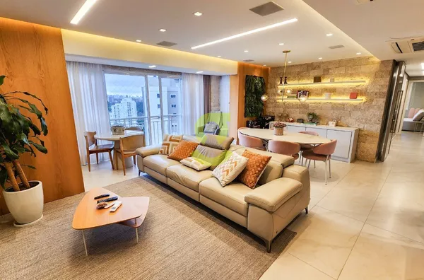 Espetacular apto totalmente MOBILIADO, 148m priv, lareira, lavabo, churrasqueira, sacada, 3 suites, e 2 vagas e infra completa!