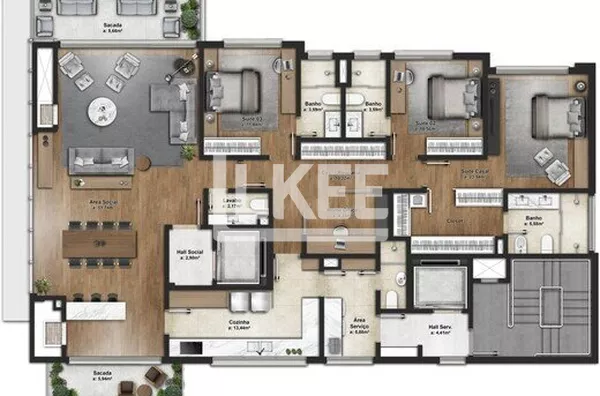 Planta  - apartamento tipo