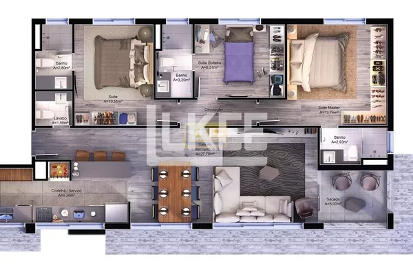 Planta final 02, 3 suites