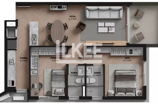 Petrópolis | Apartamento com 2 Quartos (sendo 2 Suítes) à venda | 74,70 m² | 2 vagas | sacada | Em Porto Alegre/RS
