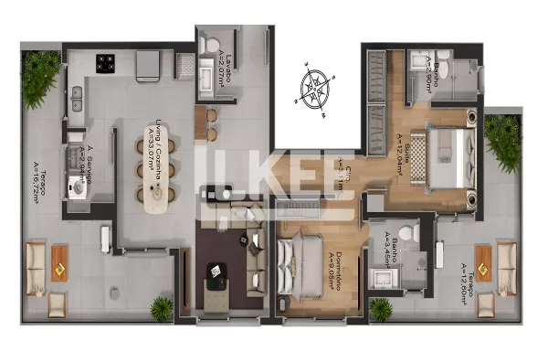 Petrópolis | Apartamento Garden com 2 quartos (sendo 2 suítes) à venda | 117,49 m² | 3 Banheiros | 2 vagas | Em Porto Alegre/RS