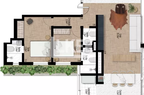 Auxiliadora | Apartamento mobiliado e equipado com 2 quartos (sendo 2 suítes) à venda | 94,63 m² | Lavabo | 1 vaga | Churrasqueira | Em Porto Alegre/RS