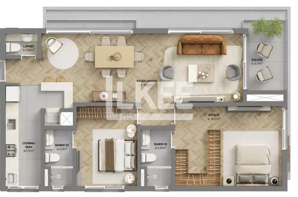Moinhos de Vento | Apartamento com 2 quartos (Sendo 2 Suítes) à venda | 102,73m² | Sacada | Churrasqueira | 3 Banheiros | 2 Vagas | Porto Alegre/RS 