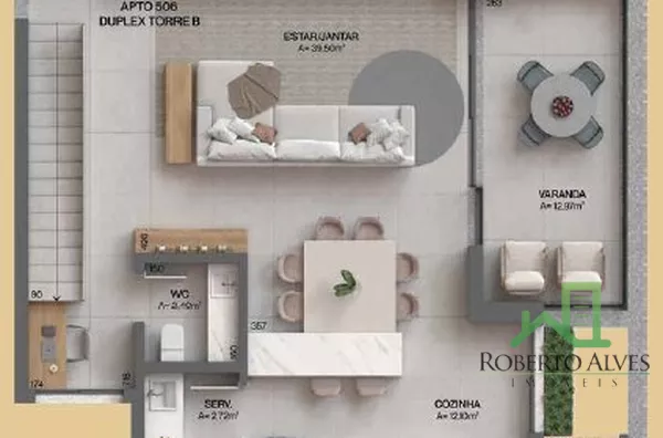 Lançamento - apartamento Loft com 1 suíte + lavabo de 117,56m² - Cacupé, Florianópolis