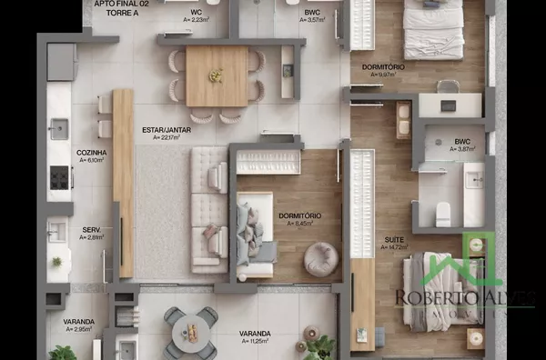 Apartamento para venda, 3 quarto(s),  Cacupé, Florianópolis