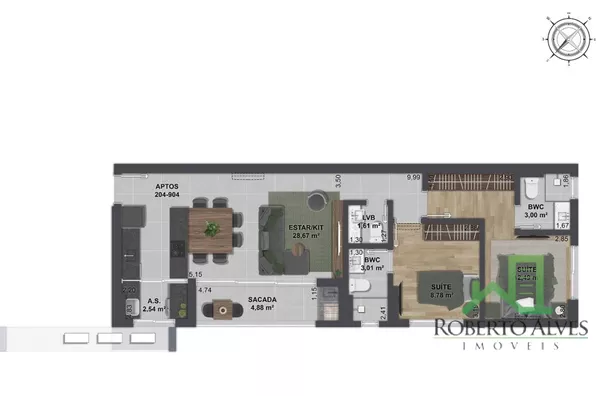 Apartamento para venda, 2 quarto(s),  Centro, Florianópolis