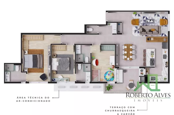 Apartamento 3 suítes - com 125-88m² - Cacupé, Florianópolis