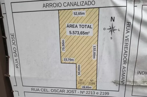 Terreno com 5.573,65 à Venda no Centro de Santa Cruz do Sul/RS - Foto 3