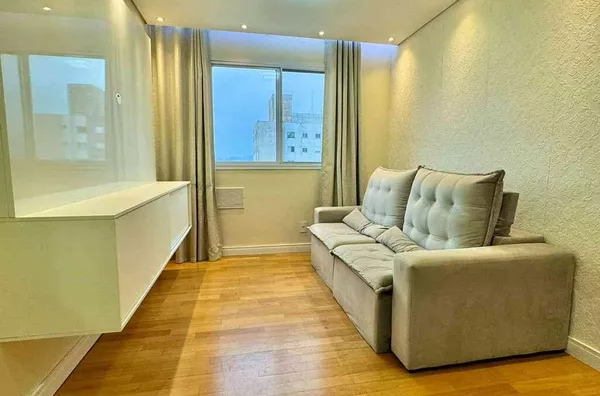 Apartamento mobiliado de 40m2 com 2 dorms e 1 vaga