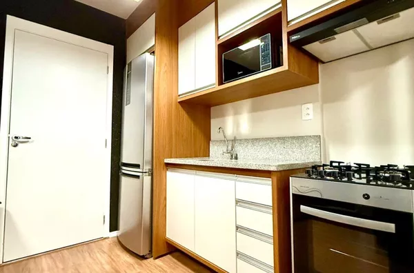 Apartamento mobiliado de 47m2 com 2 quartos e 1 vaga