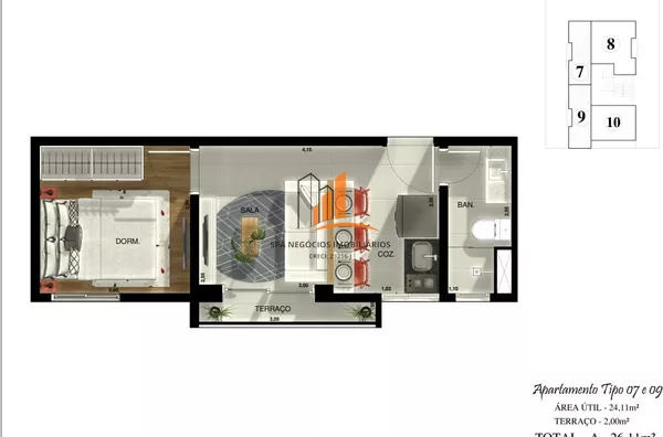 Apartamento com 1 dormitório à venda, 26 m² por R$ 204000 - Vila Aricanduva - São Paulo/SP