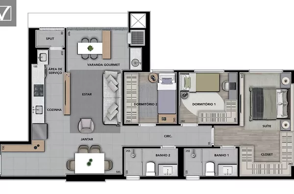 Apartamento 2 Quarts à Venda no Terra Bonita, Londrina - Lançamento na Planta!