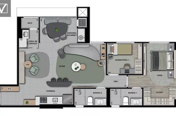 Apartamento 2 Quarts à Venda no Terra Bonita, Londrina - Lançamento na Planta!