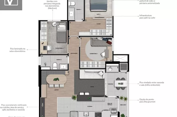 Apartamento 3 Quartos à Venda no Terra Bonita, Londrina - LANÇAMENTO! Na Planta!
