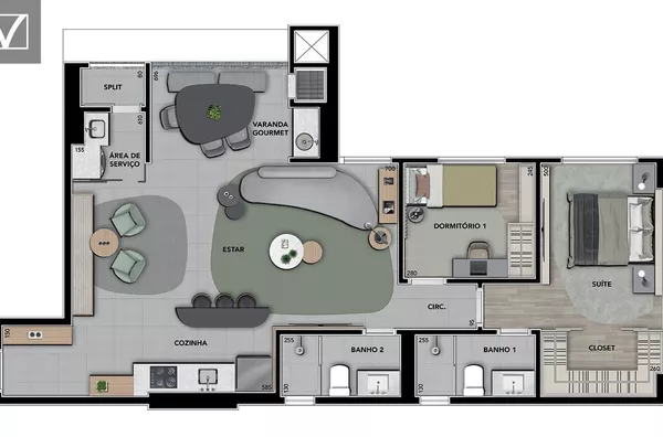 Apartamento 2 Quarts à Venda no Terra Bonita, Londrina - Lançamento na Planta!