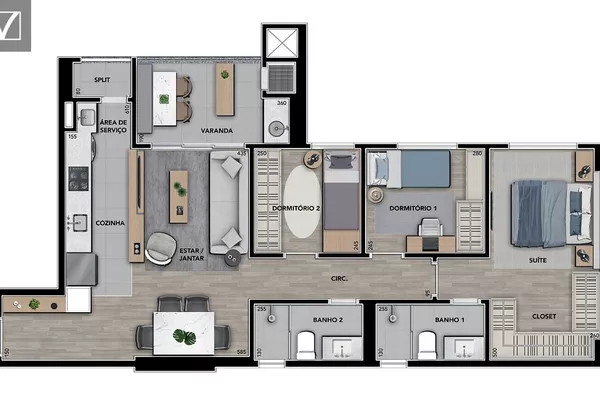 Apartamento 3 Quarts à Venda no Terra Bonita, Londrina - Lançamento na Planta!