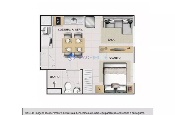 Apartamento para aluguel, 1 quarto, Recanto Das Emas, Brasilia - Foto 3