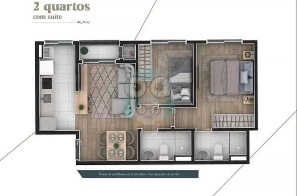 Apartamento para venda, 2 quarto(s),  Prado Velho, Curitiba - Foto 5