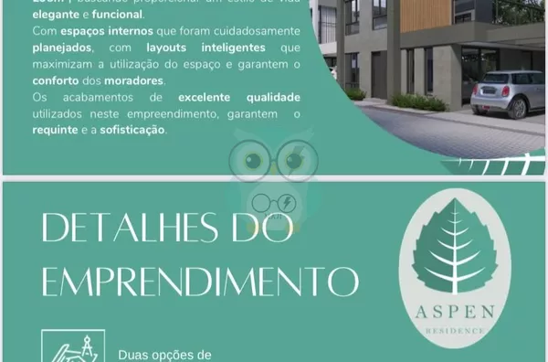 Residencial ASPEN com 20 Sobrados Exclusivos — De 162 m² a 295 m² Valores a partir de R$ 1.488.000.00 até R$ 2.785.001. - Foto 2