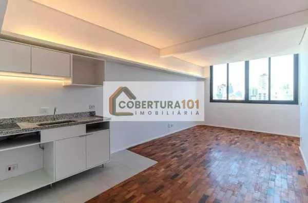 Apartamento para locação na República, 46 m², reformado, com cozinha integrada e coworking no condomínio