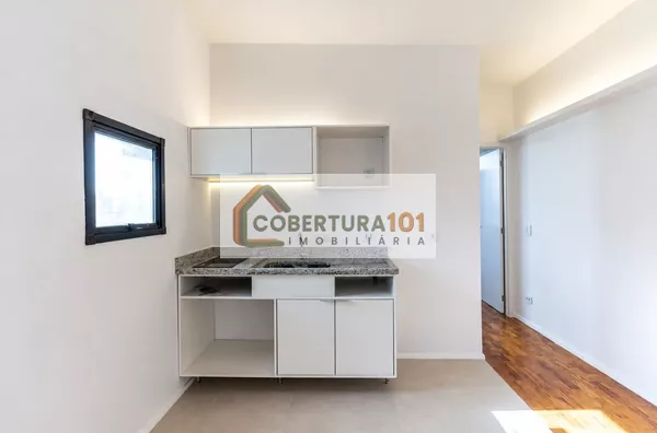Apartamento para locação na República, 41 m², reformado, com cozinha integrada e coworking no condomínio