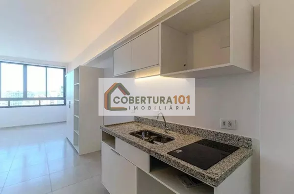 Studio para locação na República, 28m², reformado, com cozinha integrada e coworking no condomínio