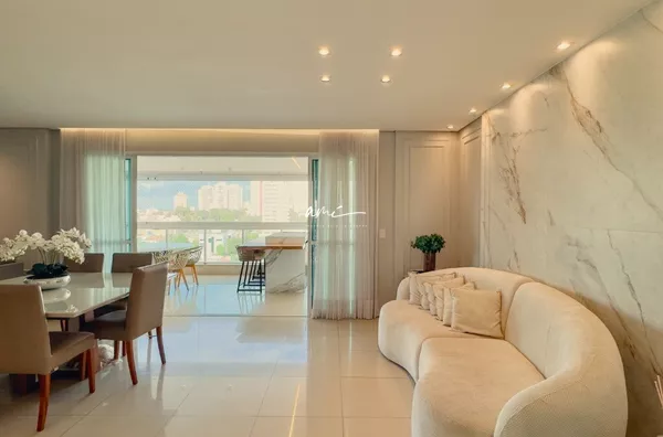 Apartamento de 192 m² com 3 suítes, sol da manhã e churrasqueira na sacada à venda no Edifício Sofisticato – Cuiabá/MT