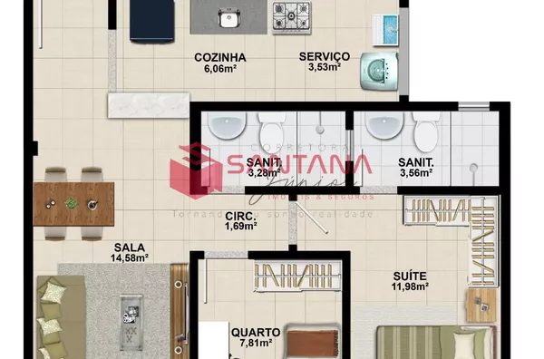 Apartamento 2/4 no Condomínio em Itapuã