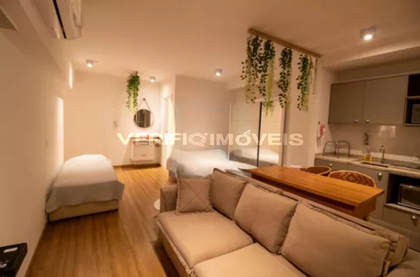 STUDIO no 1º andar mobiliado com 1 dormitório e 1 garagem
