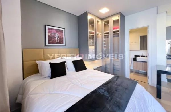 STUDIO no 17º andar mobiliado com 1 dormitório e 1 garagem