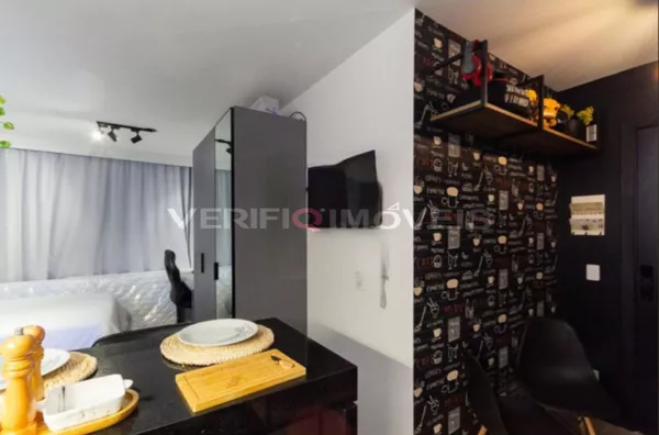 STUDIO no 10º andar mobiliado com 1 dormitório