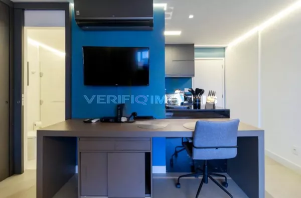 APARTAMENTO no 17º andar mobiliado com 1 dormitório e 1 garagem