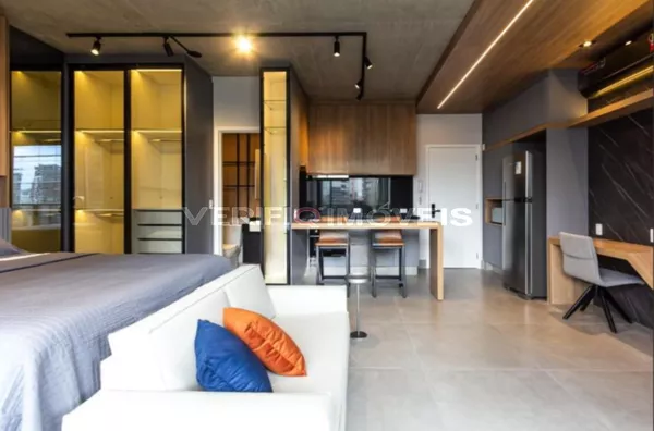 STUDIO no 15º andar mobiliado com 1 dormitório e 1 garagem