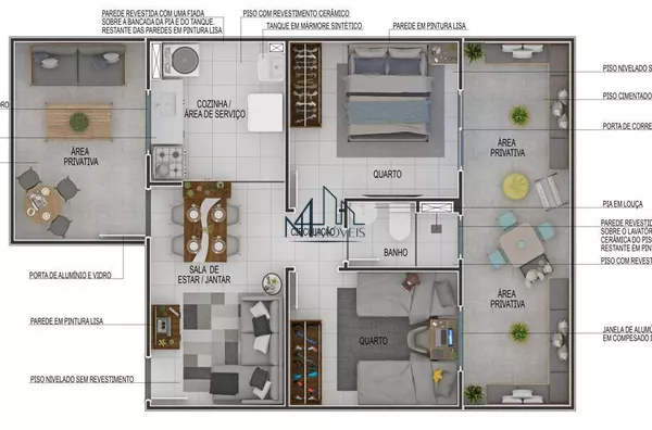 Apartamento 02 quartos na planta - Gran Florence - Ap. de Goiânia - GO - Foto 5