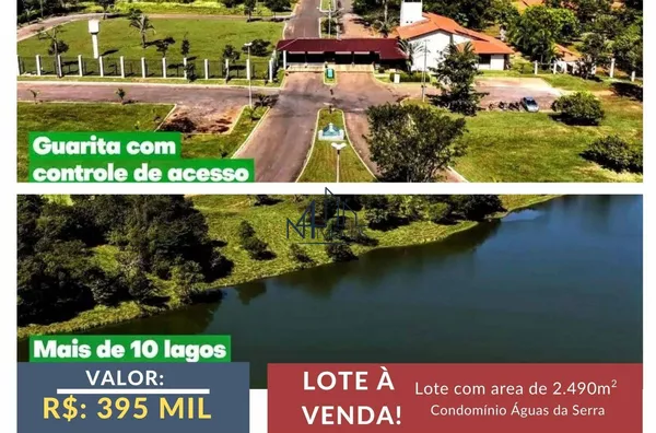 Lote 2.490,45m² - Condominio Águas da Serra - Município de Hidrolândia - GO
