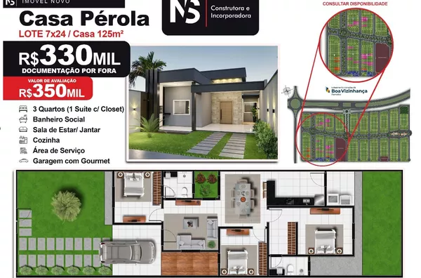 Casa para venda, 3 quarto(s),  São José, Parnaíba - Foto 1